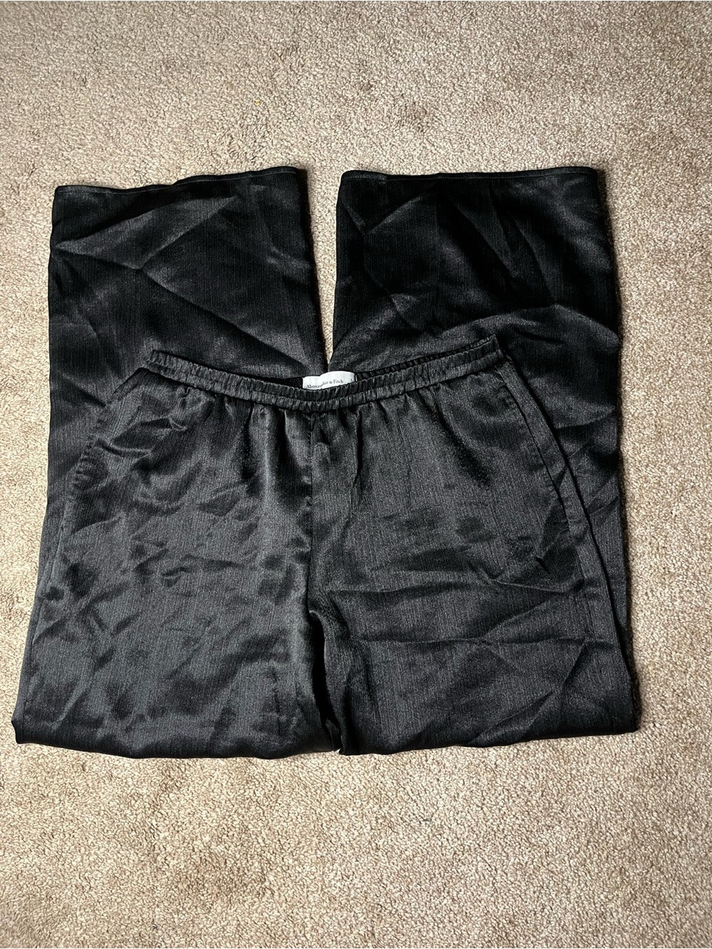 Abercrombie & Fitch Black Satin Pajama Pants